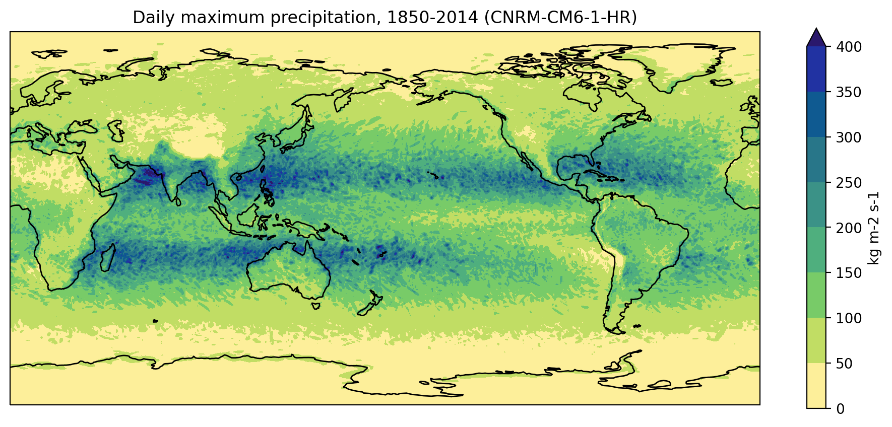 Daily maximum precipitation